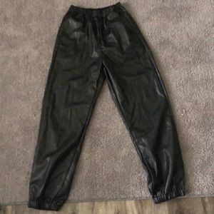 Leather joggers